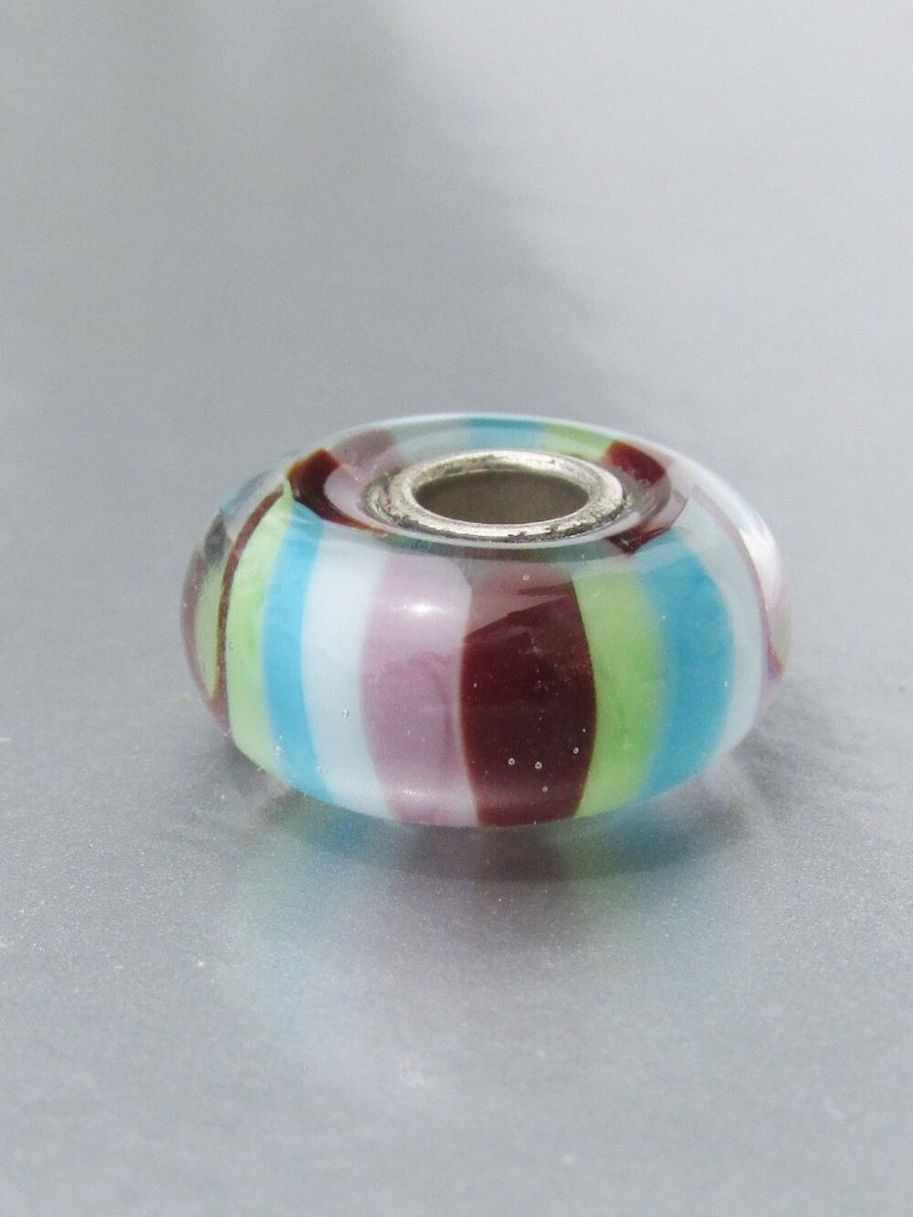 Retired Authentic TROLLBEADS 61329 Stripes of Fashion Sterling Silver Bead Charm